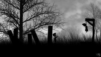 Horror black and white death limbo game