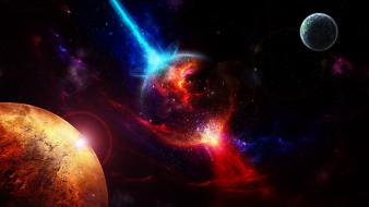 Light outer space planets wallpaper