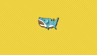 Minimalistic funny usa sharks wallpaper