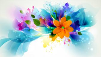Multicolor flowers digital art wallpaper