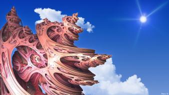 3d art fantastic blue skies digital