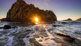 California sunlight sea wallpaper