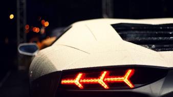 Close-up lights cars lamborghini vehicles aventador lp700-4 waterdrops wallpaper