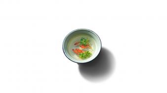 Minimalistic goldfish bowls artwork simple background white wallpaper
