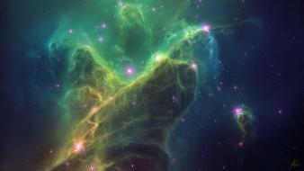Outer space stars galaxies nebulae artwork wallpaper