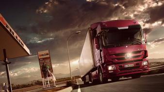 Trucks vehicles transports mercedes benz actros wallpaper