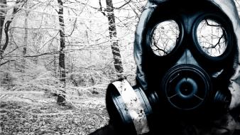 Winter toxic masks wallpaper