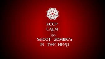 Calm and shoot zombies in the head wallpaper
