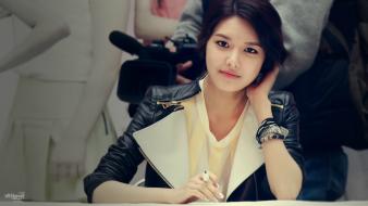 Celebrity asians korean choi sooyoung leather jacket wallpaper