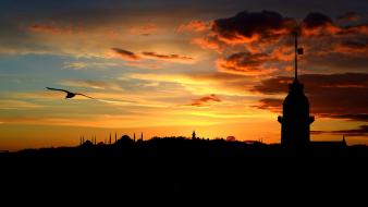 Cityscapes silhouettes istanbul wallpaper