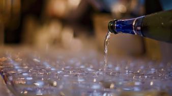 Glass bottles alcohol drinks champagne wallpaper