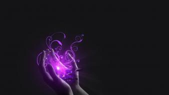 Gray violet hands imagination invaders aliens wallpaper