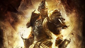 Knights god of war helmets armour trojan wallpaper