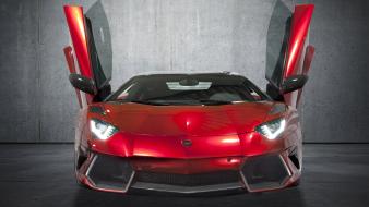 Lamborghini aventador red cars mansory butterfly doors wallpaper