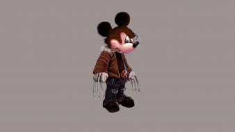 Minimalistic wolverine funny mickey mouse wallpaper