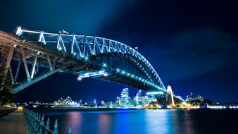 Sydney harbour bridge at night