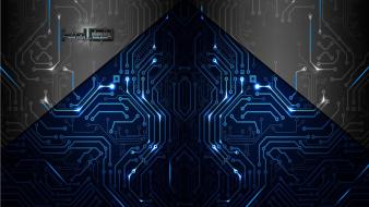 Abstract artistic electronics circuit board wallpaper
