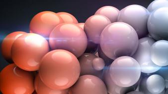 Abstract spheres objects 3d rendering wallpaper