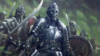 Army undead fantasy art armor skeletons artwork warriors wallpaper
