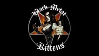 Black metal kittens wallpaper