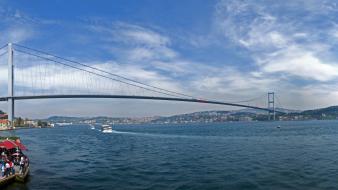 Bosphorus bridge istanbul turkey cities cityscapes