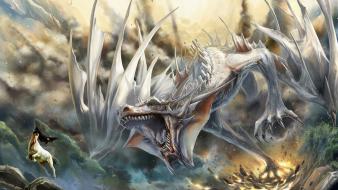 Dragons fantasy art centaur wallpaper