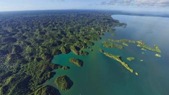 Green water ocean landscapes nature islands evergreen caribbean wallpaper