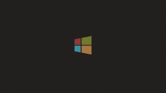 Minimalistic windows 8 logos simple background brown wallpaper