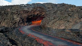 Mountains clouds landscapes volcanoes lava russia magma