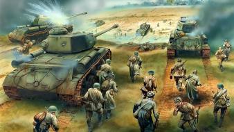 Soldiers war battlefield tanks wallpaper