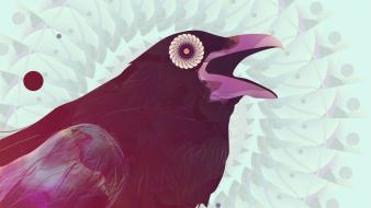 Abstract birds animals digital art artwork crows ravens wallpaper