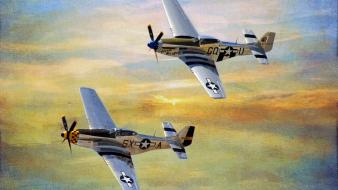 Aircraft twins p-51 p51 mustang wallpaper