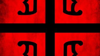 Black red flags serbia serbian cross coulor wallpaper