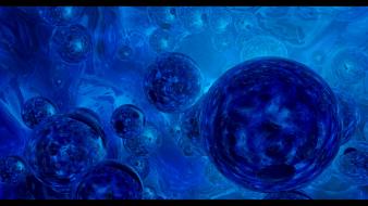 Blue bubbles 3d render wallpaper
