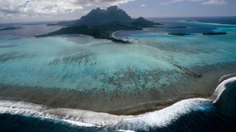 Bora emerald french polynesia beaches blue wallpaper