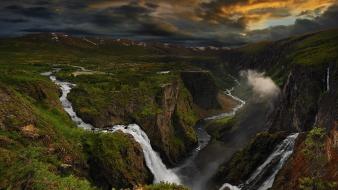 Clouds landscapes nature storm waterfalls rivers emotions