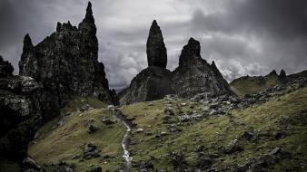 Clouds landscapes storm rocks scotland wallpaper