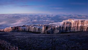 Ice mountains clouds tanzania mount kilimanjaro bing wallpaper