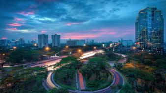 Indonesia buildings city lights cityscapes houses wallpaper
