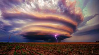 Landscapes lightning storm wallpaper