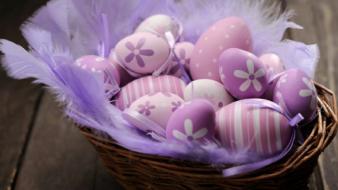 Purple easter eggs lovely wallpaper