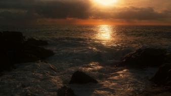 Sunset waterscapes sea wallpaper