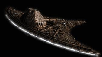 Universe spaceships science fiction black background sci-fi wallpaper