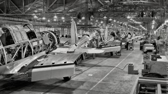 1942 california aircraft construction factories wallpaper