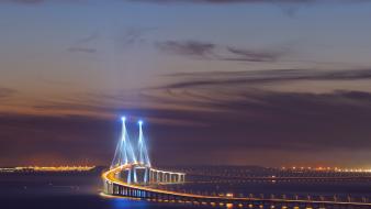 Asia south korea bridges cities clouds wallpaper