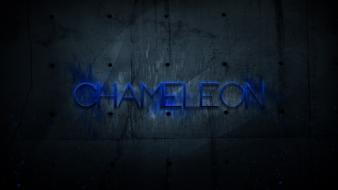 Blue text textures chameleon wallpaper