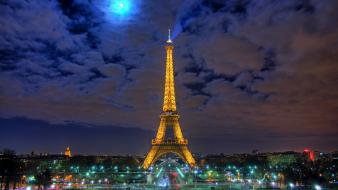 Eiffel tower paris city lights wallpaper