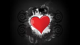 Grunge vector hearts gradient graphics black background wallpaper