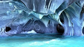 Lakes geology emerald cavern patagonia natural marble wallpaper