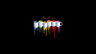 Minimalistic coffee cups colors wallpaper